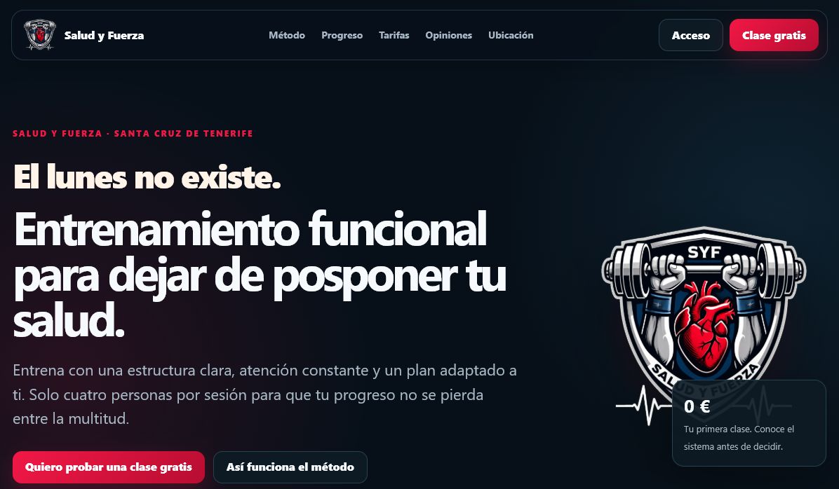 Landing pública de Salud y Fuerza
